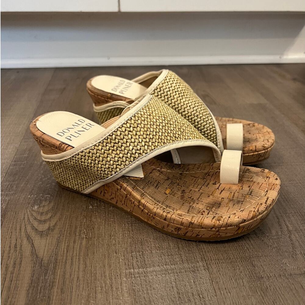 Donald Pliner Gyer Cork Raffia Wedge Sandals